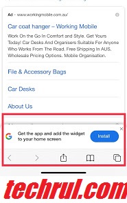 how to stop Google widget ad pop up on iPhone